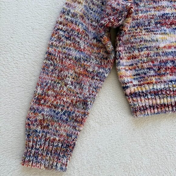 Forever 21 Cozy Multicolor Knit Crop Sweater Fall Autumn Core Chic Size L - Picture 3 of 14